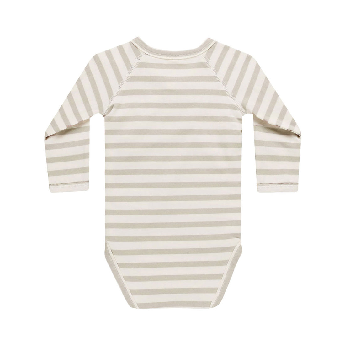 Quincy Mae Grey Stripe Side Snap Bodysuit