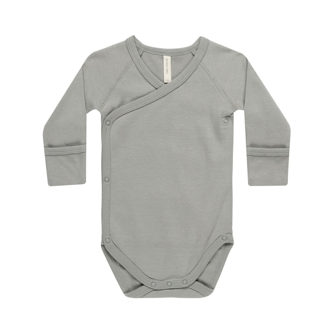 Quincy Mae Dust Blue Side Snap Bodysuit