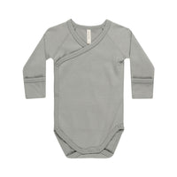 Quincy Mae Dust Blue Side Snap Bodysuit