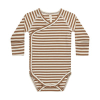 Quincy Mae Cinnamon Stripe Side Snap Bodysuit