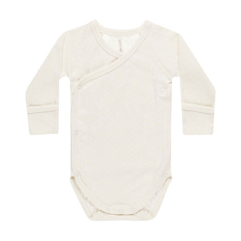 Quincy Mae Ivory Stripe Side Snap Bodysuit