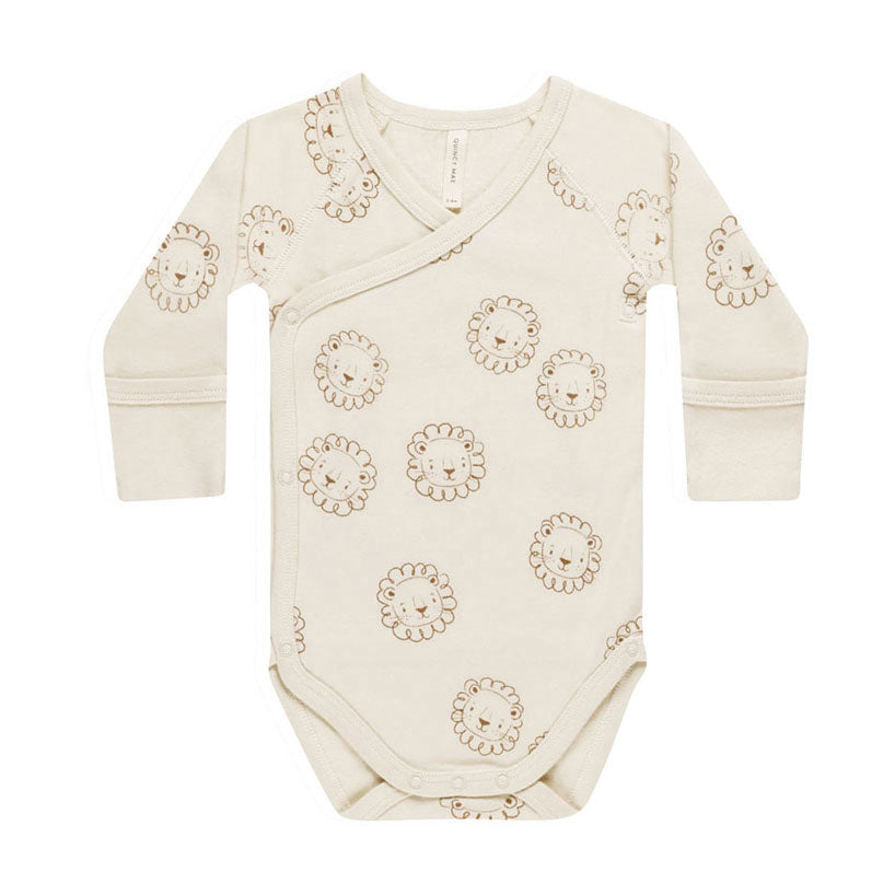 Quincy Mae Lions Stripe Side Snap Bodysuit