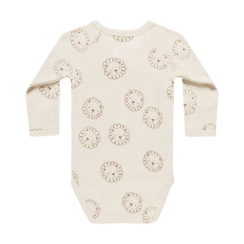 Quincy Mae Lions Stripe Side Snap Bodysuit