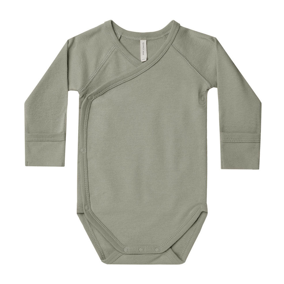 Quincy Mae Basil Side Snap Bodysuit