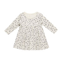 Quincy Mae Blue Floral Long Sleeve Baby Dress