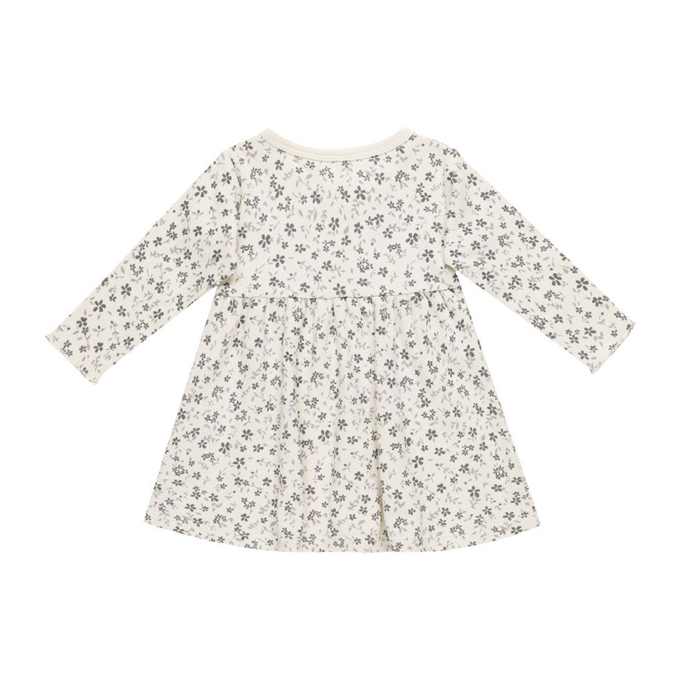 Quincy Mae Blue Floral Long Sleeve Baby Dress
