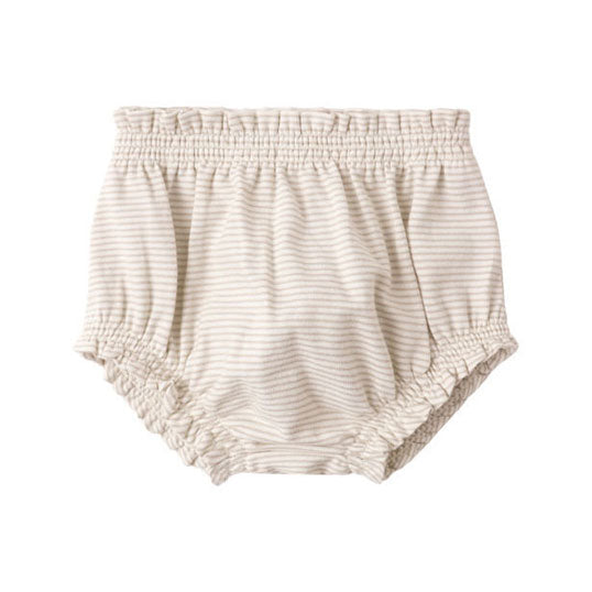 Quincy Mae Oat Micro Stripe Gathered Bloomer