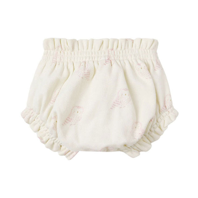 Quincy Mae Ivory Snow Owls Gathered Bloomer