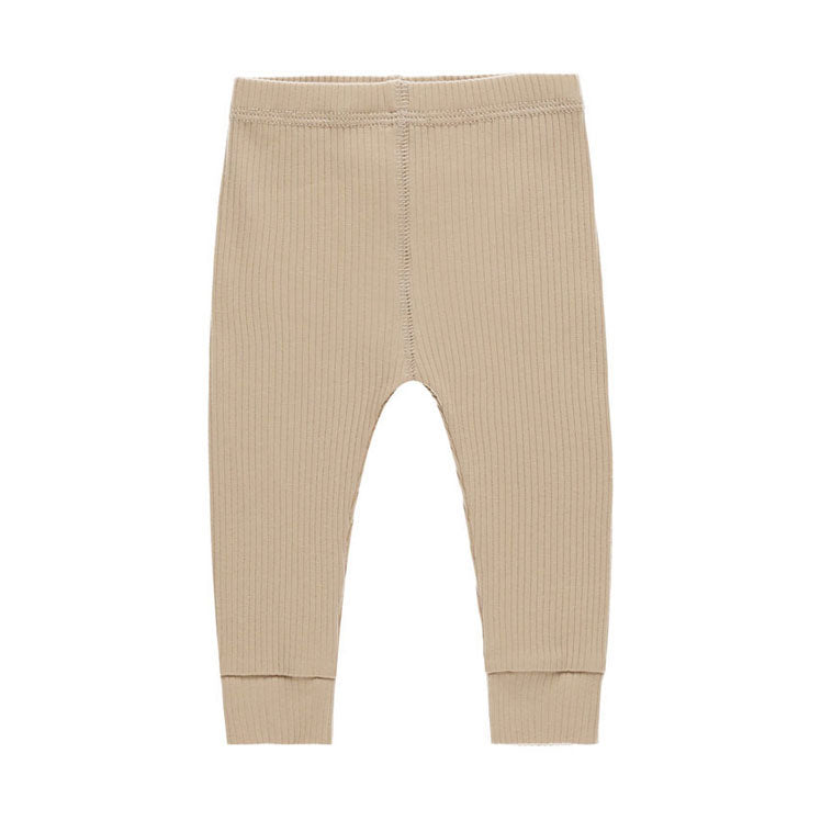Quincy Mae Latte Ribbed Legging