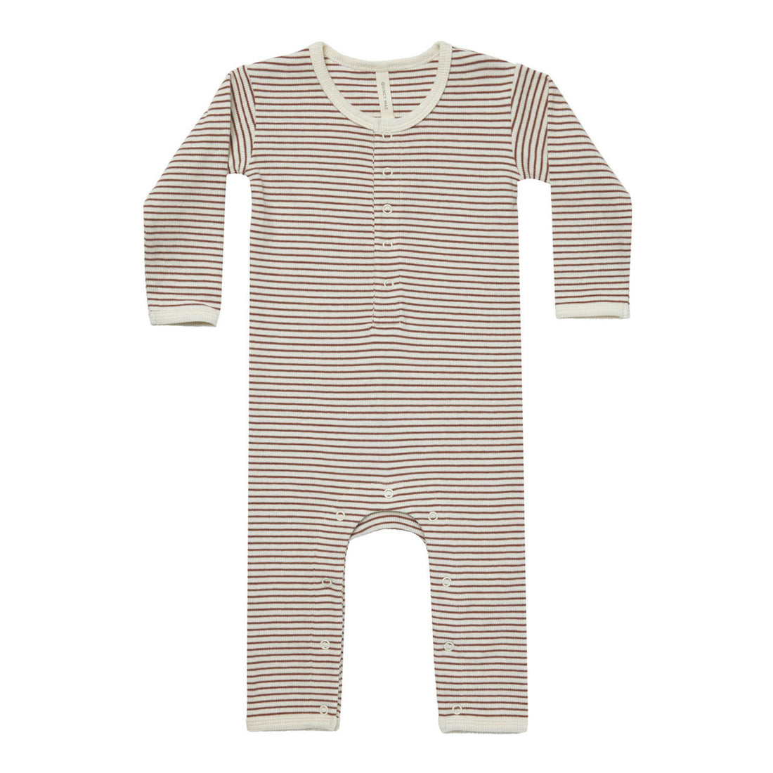 Quincy Mae Plum Stripe Ribbed Baby Jumpsuit