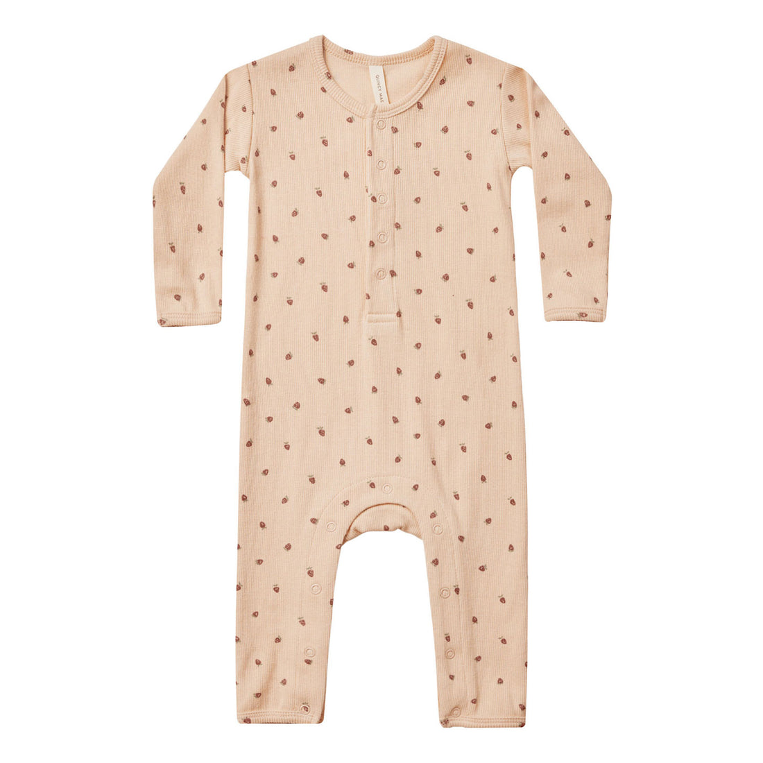 Quincy Mae Strawberries Ribbed Baby Jumpsuit