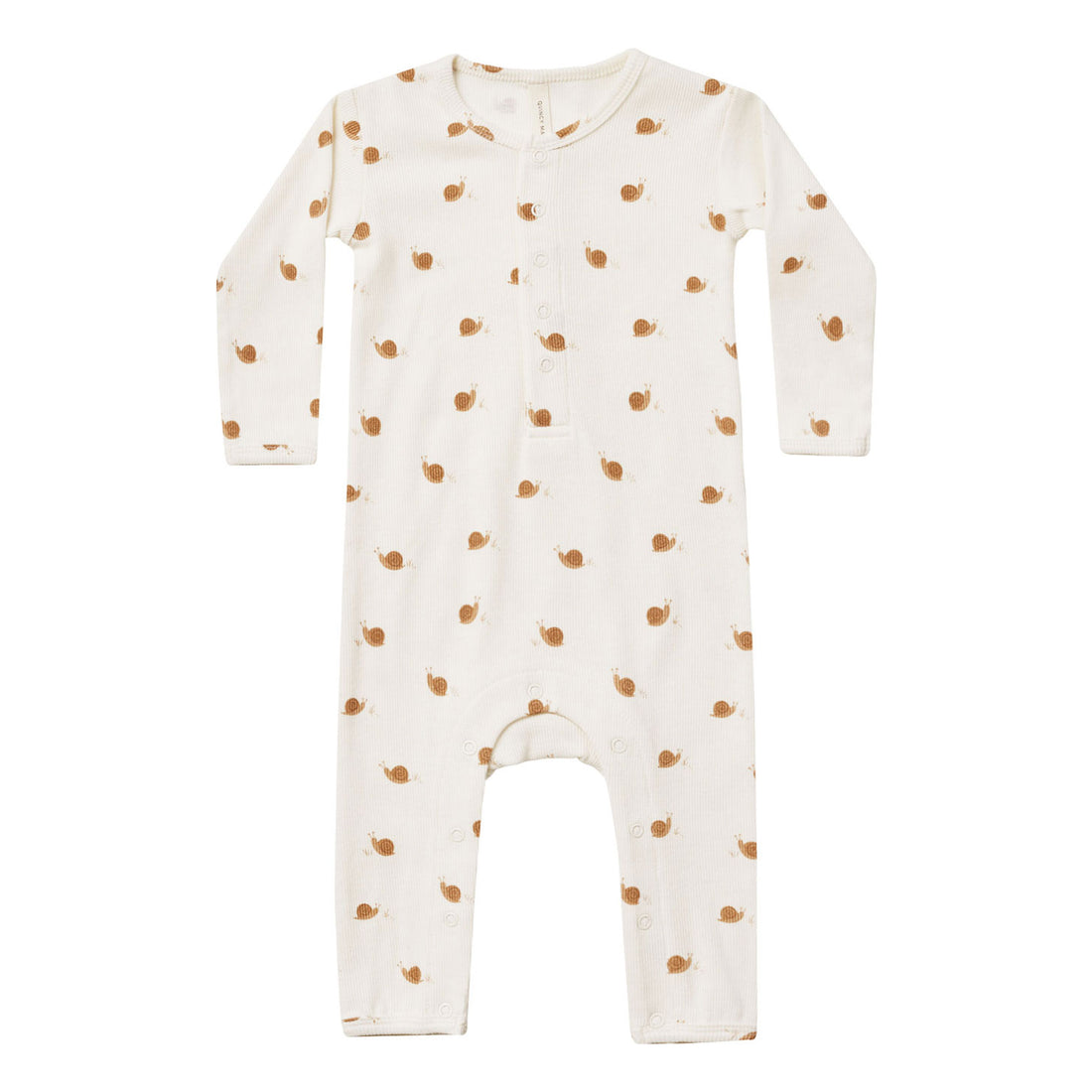 Quincy Mae Snails Ribbed Baby Jumpsuit