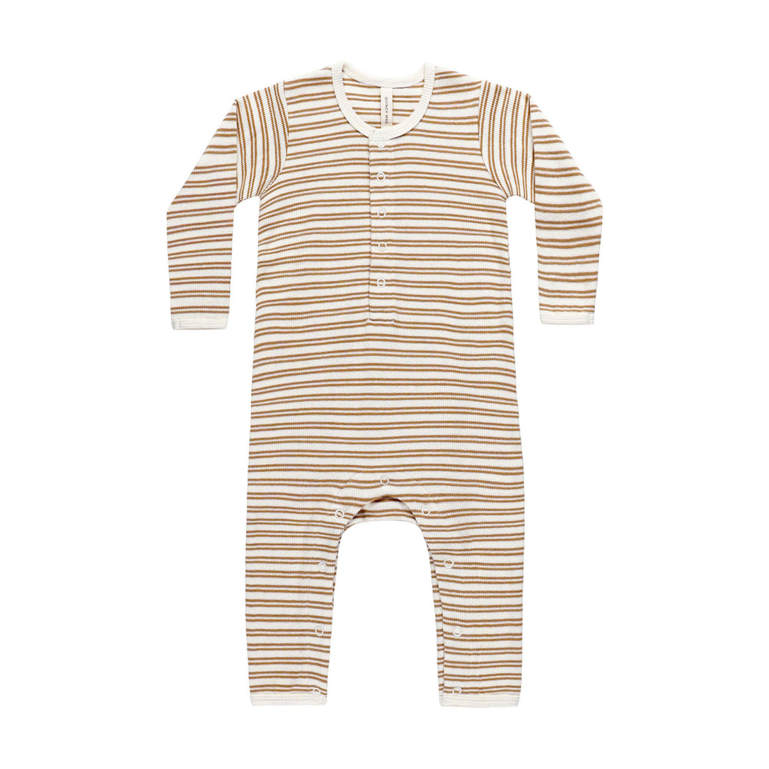 Quincy Mae Golden Stripe Ribbed Baby Jumpsuit