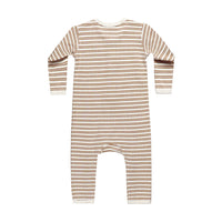Quincy Mae Golden Stripe Ribbed Baby Jumpsuit