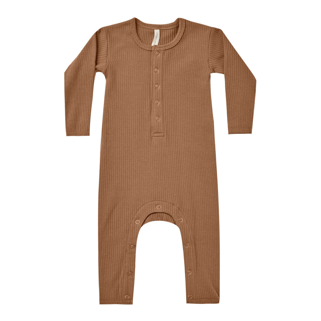 Quincy Mae Cinnamon Ribbed Baby Jumpsuit