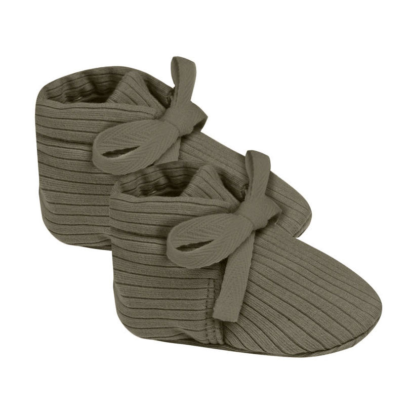Quincy Mae Forest Ribbed Baby Booties
