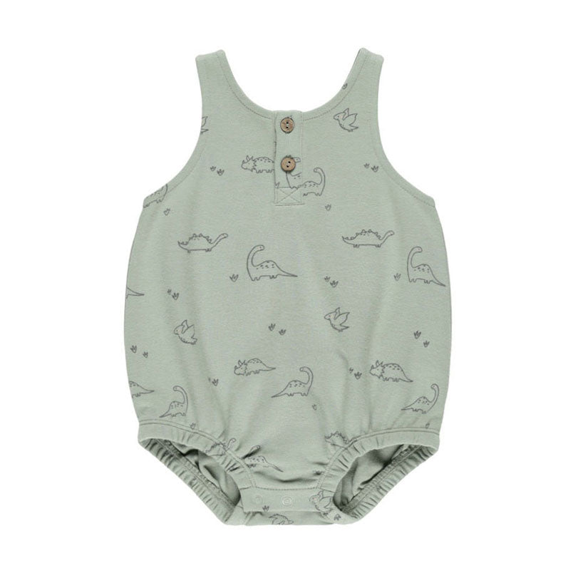 Quincy Mae Dino Sleeveless Bubble Romper
