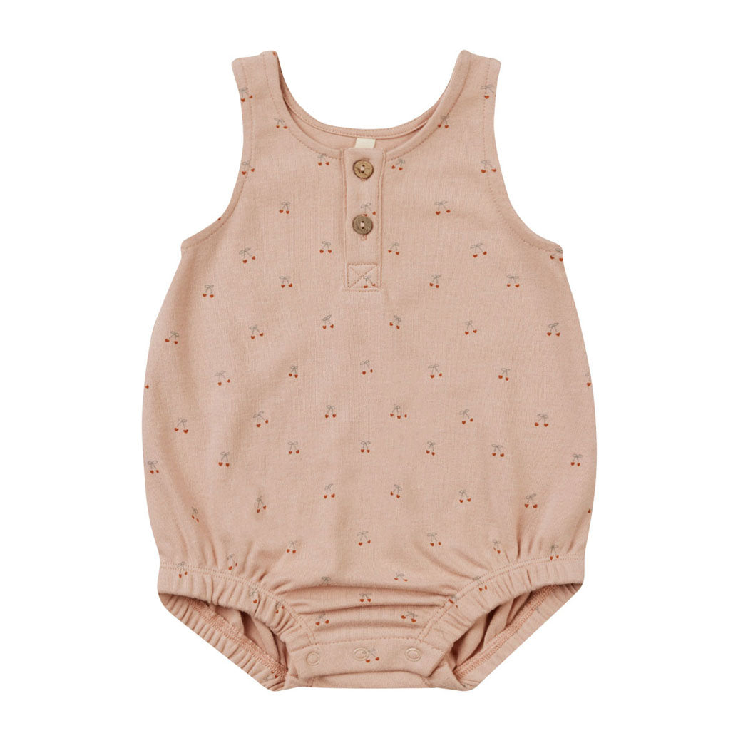 Quincy Mae Cherries Sleeveless Bubble Romper