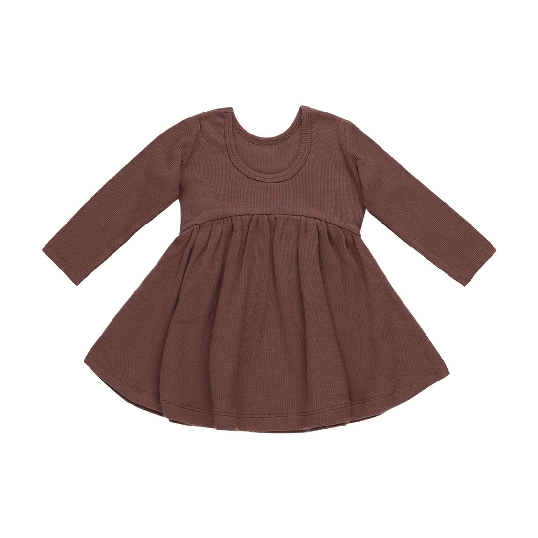 Quincy Mae Plum Ribbed Long Sleeve Dress