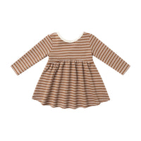Quincy Mae Cedar Micro Stripe Ribbed Long Sleeve Dress