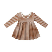 Quincy Mae Cedar Micro Stripe Ribbed Long Sleeve Dress