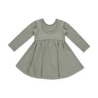 Quincy Mae Basil Ribbed Long Sleeve Dress