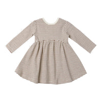 Quincy Mae Plum Stripe Ribbed Long Sleeve Dress