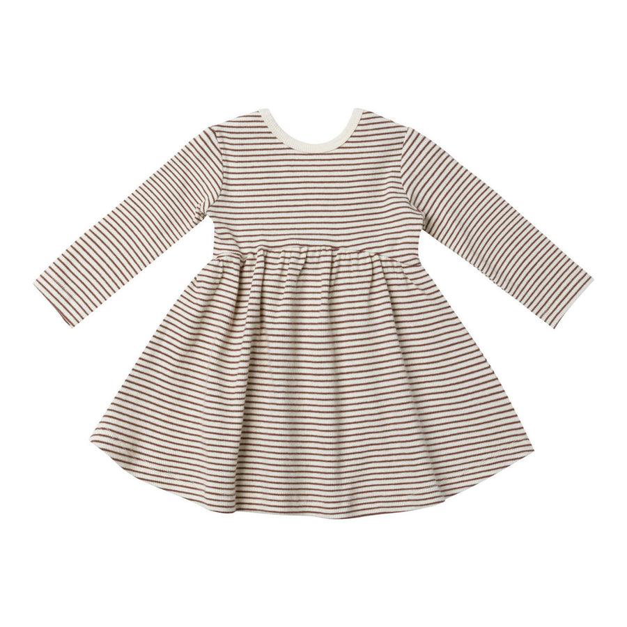 Quincy Mae Plum Stripe Ribbed Long Sleeve Dress