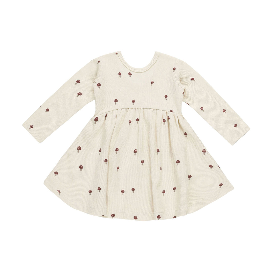 Quincy Mae Mushroom Ribbed Long Sleeve Dress