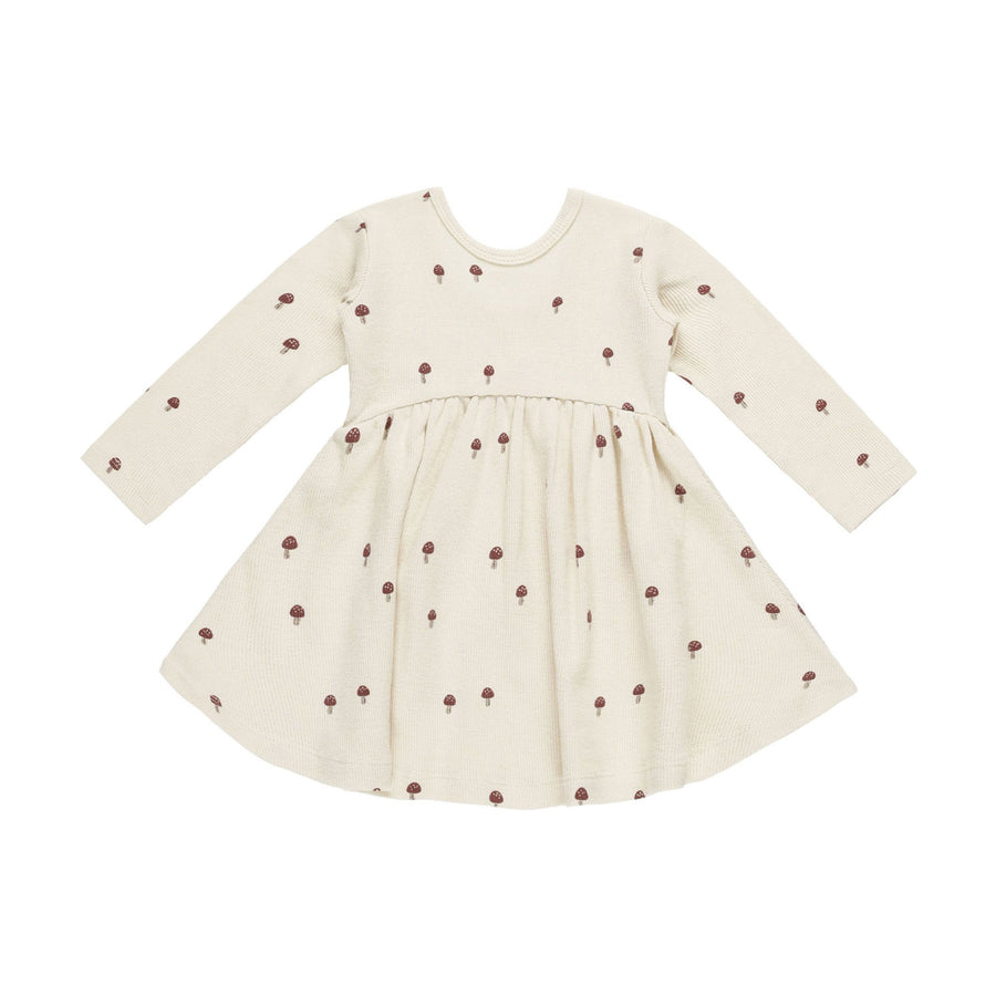 Quincy Mae Mushroom Ribbed Long Sleeve Dress