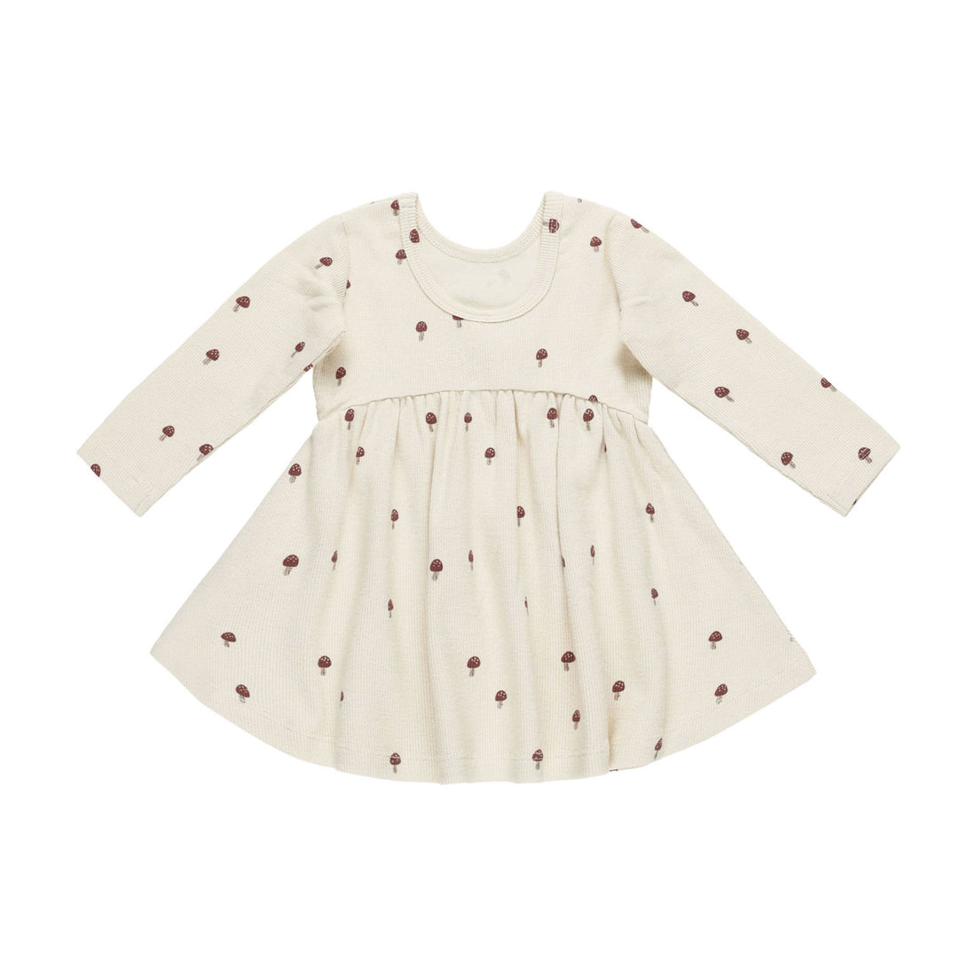 Quincy Mae Mushroom Ribbed Long Sleeve Dress