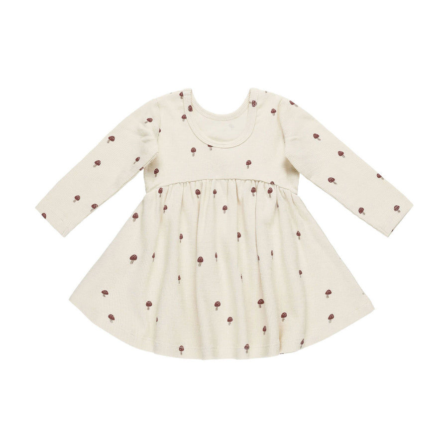 Quincy Mae Mushroom Ribbed Long Sleeve Dress