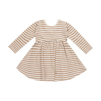 Quincy Mae Golden Stripe Ribbed Long SleeveDress