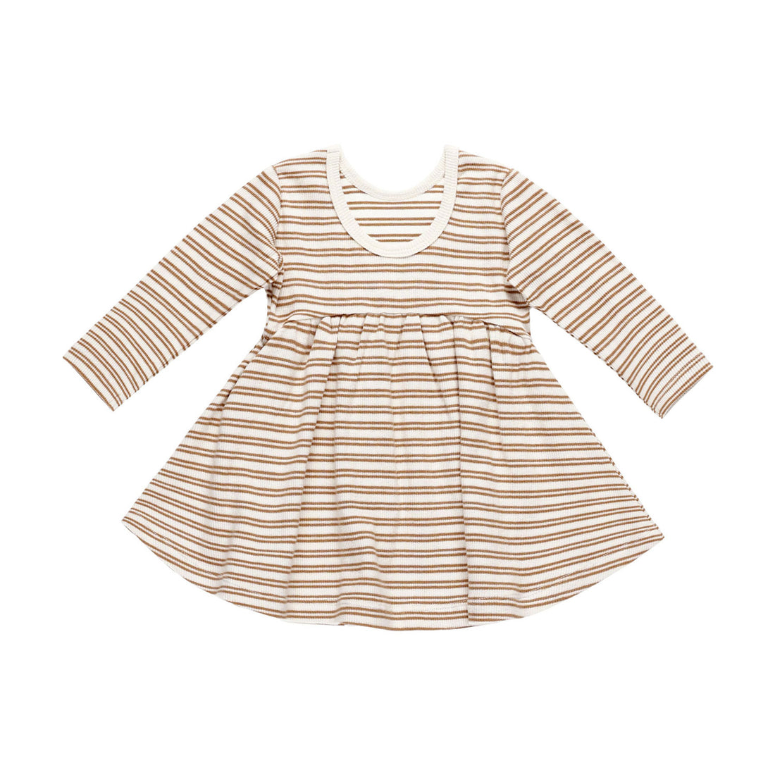 Quincy Mae Golden Stripe Ribbed Long SleeveDress