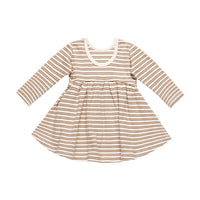 Quincy Mae Golden Stripe Ribbed Long SleeveDress