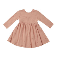 Quincy Mae Bows Ribbed Long Sleeve Dress