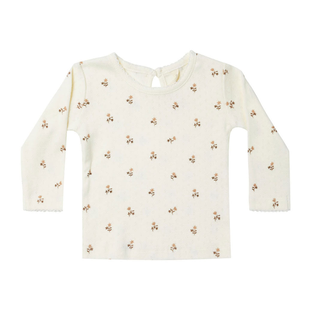 Quincy Mae Rose Fleur Pointelle Long Sleeve Tee