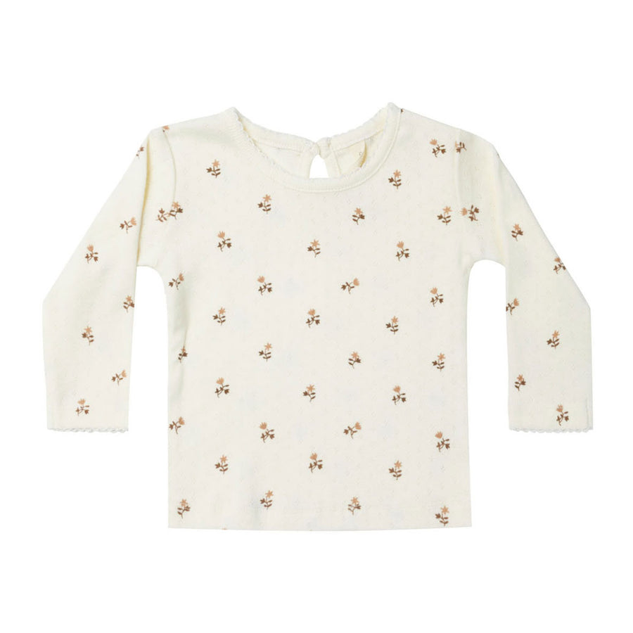 Quincy Mae Rose Fleur Pointelle Long Sleeve Tee