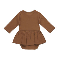 Quincy Mae Cinnamon Pointelle Skirted Bodysuit