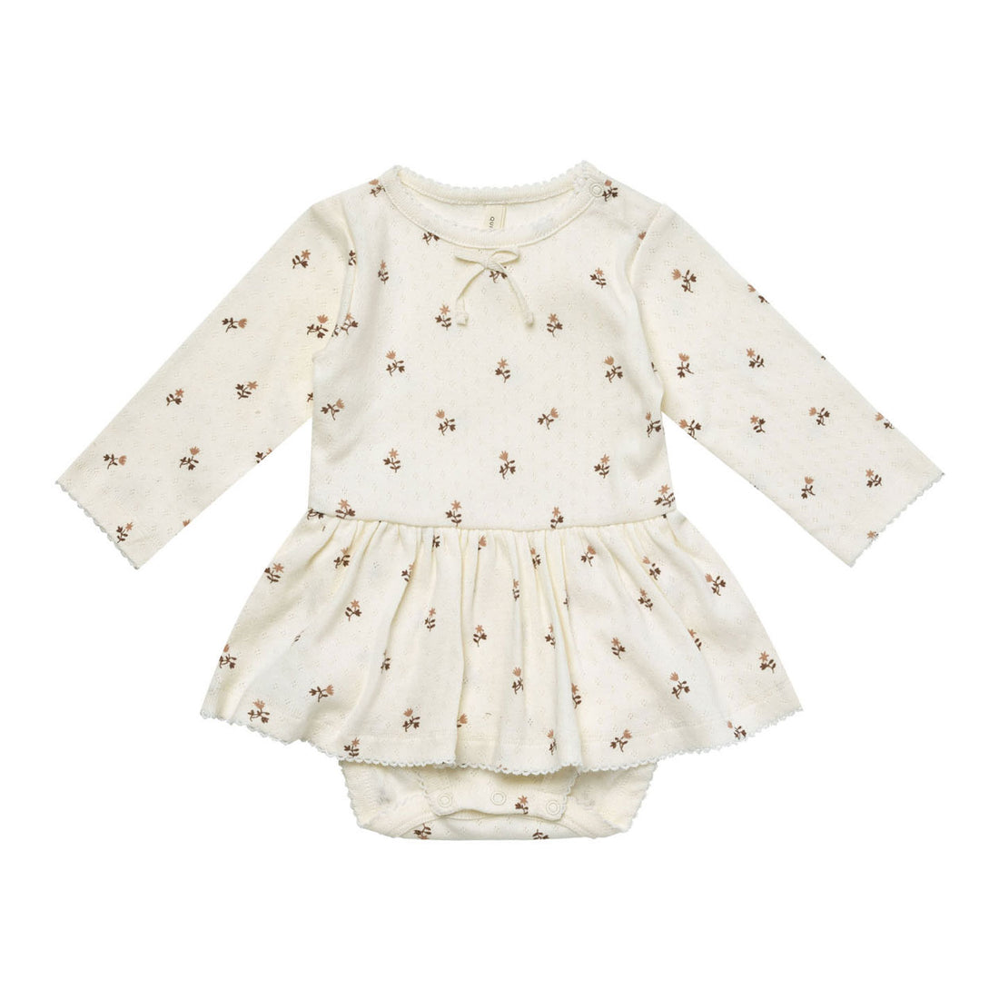 Quincy Mae Rose Fleur Pointelle Skirted Bodysuit