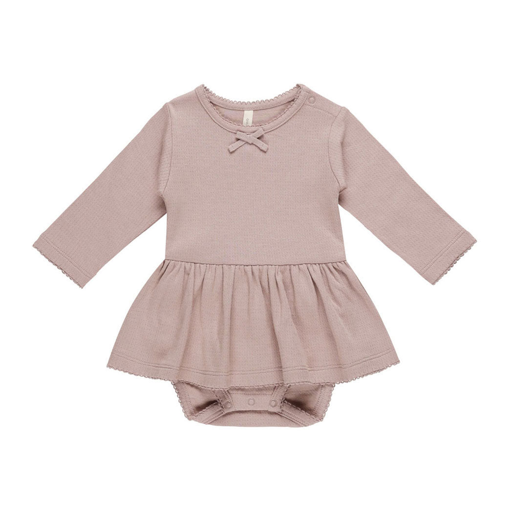 Quincy Mae Mauve Pointelle Skirted Bodysuit