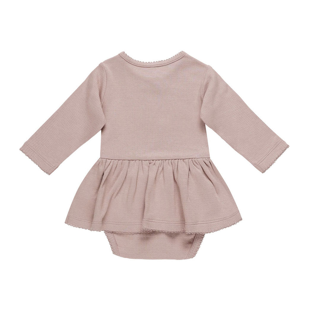 Quincy Mae Mauve Pointelle Skirted Bodysuit