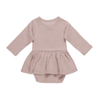 Quincy Mae Mauve Pointelle Skirted Bodysuit