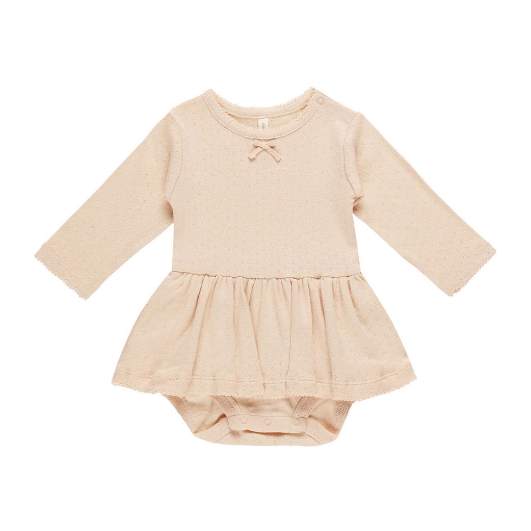 Quincy Mae Shell Pointelle Skirted Bodysuit