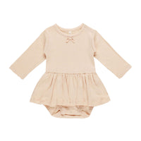 Quincy Mae Shell Pointelle Skirted Bodysuit