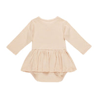 Quincy Mae Shell Pointelle Skirted Bodysuit