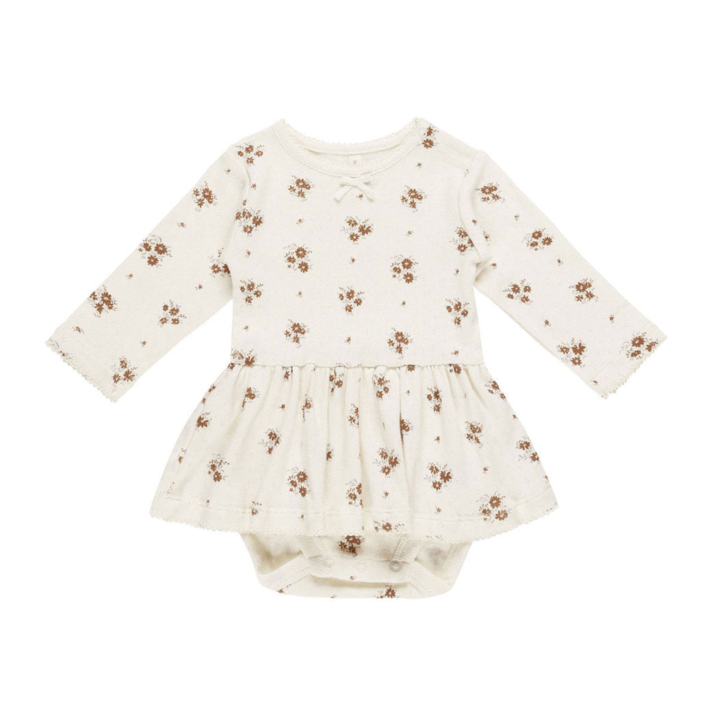Quincy Mae Autumn Flora Pointelle Skirted Bodysuit