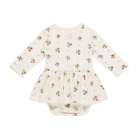 Quincy Mae Autumn Flora Pointelle Skirted Bodysuit