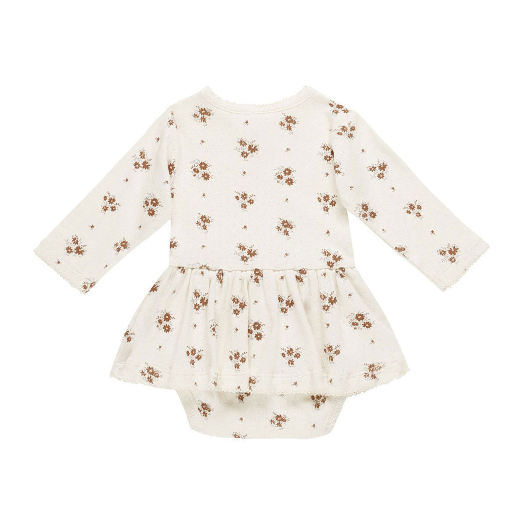 Quincy Mae Autumn Flora Pointelle Skirted Bodysuit