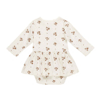 Quincy Mae Autumn Flora Pointelle Skirted Bodysuit